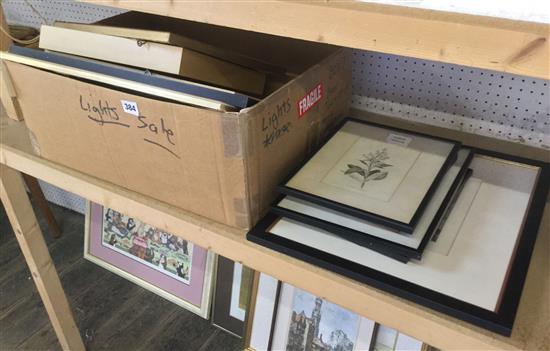 James Holland w/c, Eric Gill print, T Monnington study and other prints